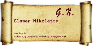 Glaser Nikoletta névjegykártya